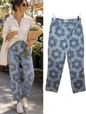 Madewell The perfect Vintage Women’s Straight Jeans In Quilted Floral Sz 29